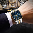 (002) POEDAGAR Quadrado Cronógrafo Relógio Masculino Moda Luminosa À Prova D'água